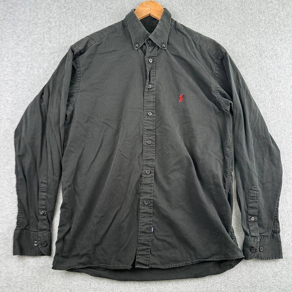 Ralph Lauren Shirt‎ Mens 40 Black Button Down Long Sleeve Pony Logo